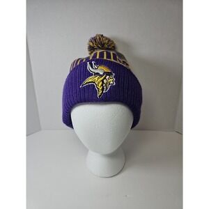 MINNESOTA VIKINGS KNIT POM POM STYLE CUFF STOCKING HAT CAP BEANIE